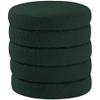 Meridian Furniture 153Green Aphia Collection Modern | Contemporary Boucle Fabric Upholstered Ottoman with Deep Channel Tufting, Green, Doubles as a Stool, 15" W x 15" D x 15" H, Green view 1