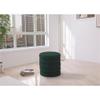 Meridian Furniture 153Green Aphia Collection Modern | Contemporary Boucle Fabric Upholstered Ottoman with Deep Channel Tufting, Green, Doubles as a Stool, 15" W x 15" D x 15" H, Green view 2