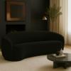 Meridian Furniture 693Black-S Hyde Collection Modern | Contemporary Boucle Fabric Upholstered Sofa, Black, 89.5" W x 38" D x 28" H view 2