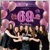 69th Birthday Decorations for Girls Happy Birthday Banner Pink Decorations for A Party Birthday Backdrop for Women view 3