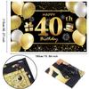 40th Happy Birthday Banner Birthday Decorations for Men Birthday Party Decorations Birthday Backdrop view 2
