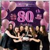 80th Birthday Decorations for Girls Happy Birthday Banner Pink Decorations for A Party Birthday Backdrop for Women view 3