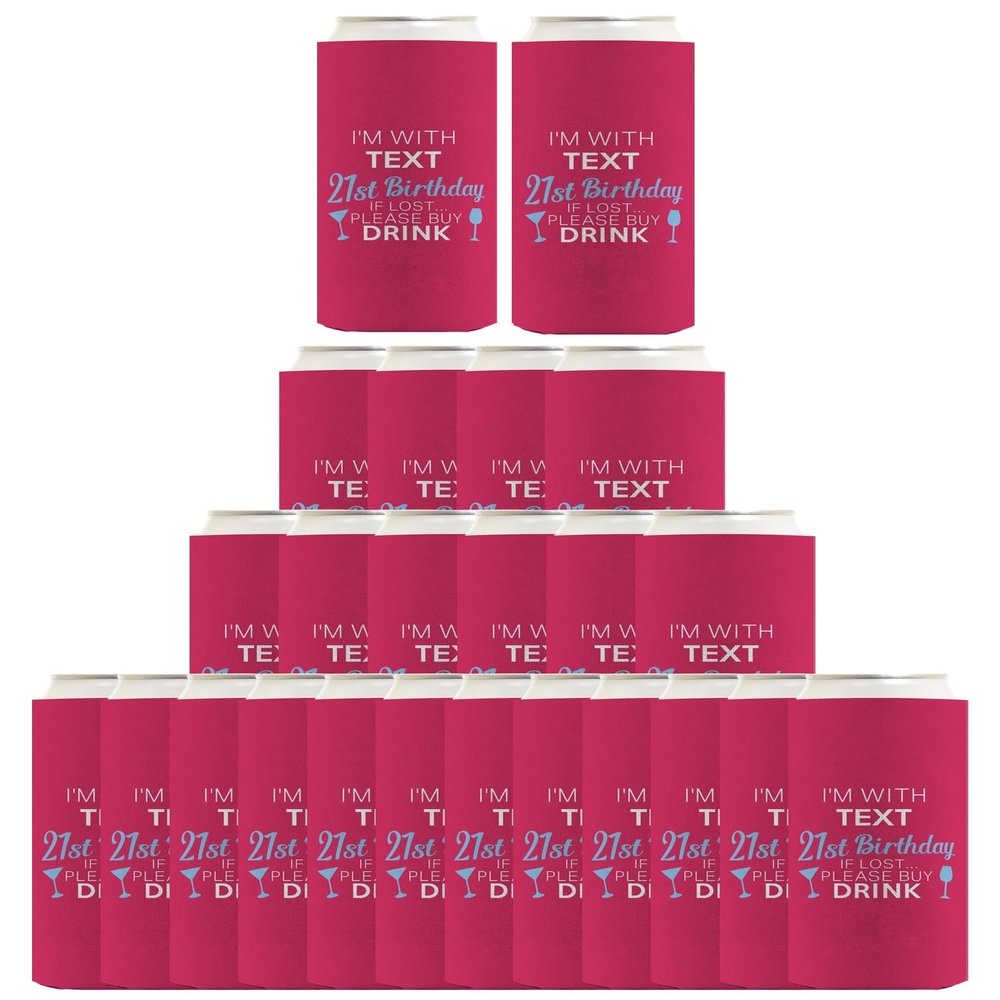 21st Birthday Gifts For Women Personalized 21st Birthday If Lost 24-Pack Personalized Ultra Slim Can Drink Coolers Party Pack