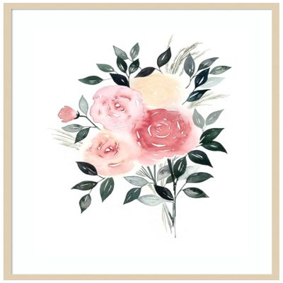 Amanti Art Framed Wall Art Print 41x33 Rosewater I by Grace Popp, Flowers Wall Art, Modern Contemporary Decor, X-Large Poster Painting Artwork for Living Room, Bedroom, Bathroom, Kitchen, Office or