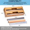 TidyCulture 18 Inch Large Foil Wrap Dispenser with Cutter, 2 in 1 Aluminum Butcher Parchment Paper Freezer Tin Wax Cling Foil Plastic Wrap Organizer for Kitchen Drawer Bamboo Saran Storage Roll Holder view 2