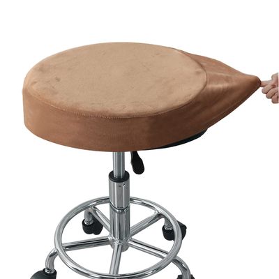 GAMUKAI 2 Pack Round Bar Stool Covers Stretchable Round Vanity Stool Cover, Fits Diameter 16"-18",Washable & Non-Slip Seat Covers for Kitchen, Counter,Salon (Leather, X-Large)