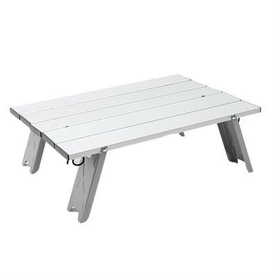 KIRANDY Folding Table, Outdoor Portable Aluminum Alloy Table, Super Small Tent Camping Table Coffee Table ( : Silver)