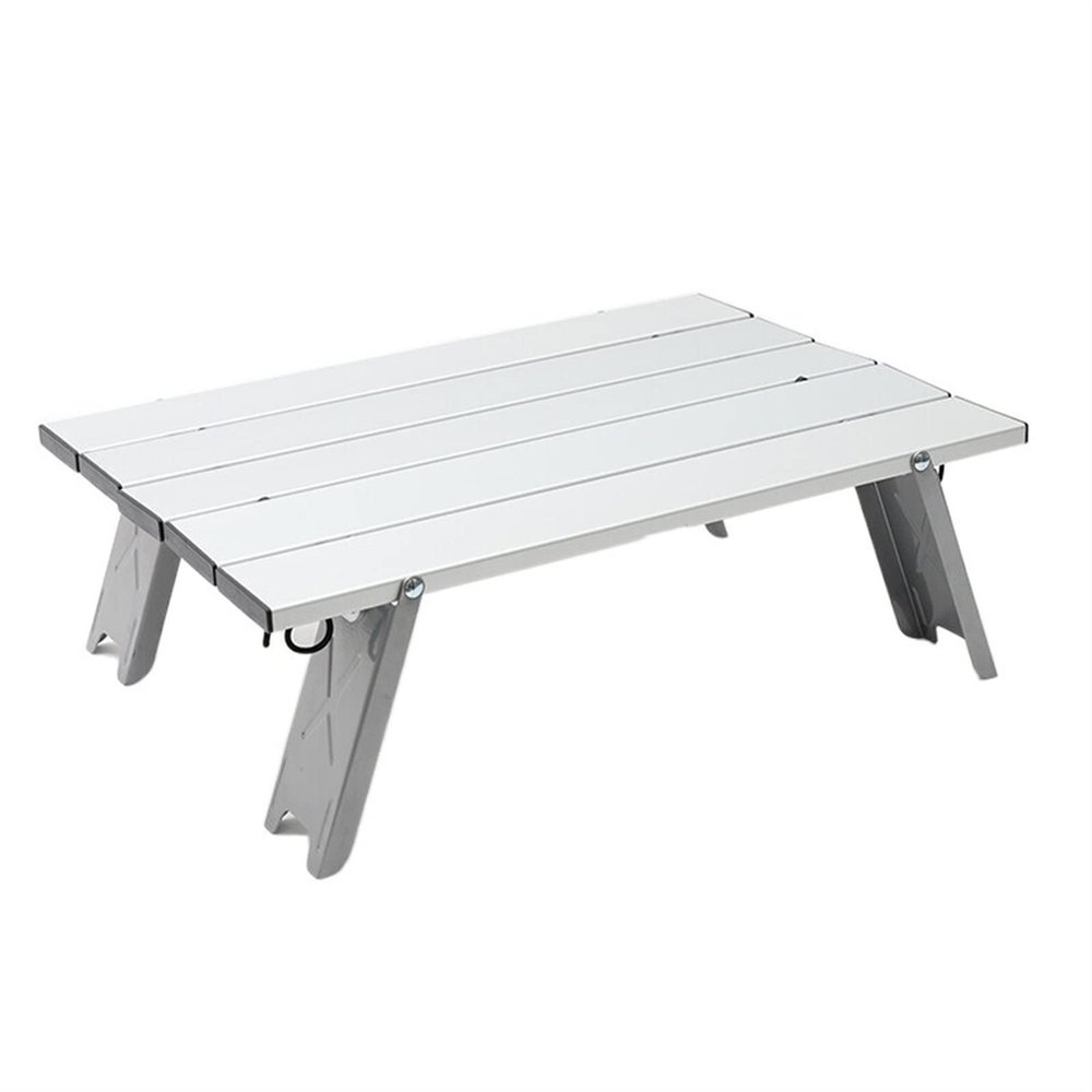 KIRANDY Folding Table, Outdoor Portable Aluminum Alloy Table, Super Small Tent Camping Table Coffee Table ( : Silver)