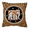 AeraVida Elegant Thai Elephant Velvet and Pearls Set of 2 Square Pillow Case (Black) | Throw Pillow Covers Elephant | Decorative Pillow Covers | Black Pillow Covers Set of 2 view 2