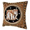 AeraVida Elegant Thai Elephant Velvet and Pearls Set of 2 Square Pillow Case (Black) | Throw Pillow Covers Elephant | Decorative Pillow Covers | Black Pillow Covers Set of 2 view 3