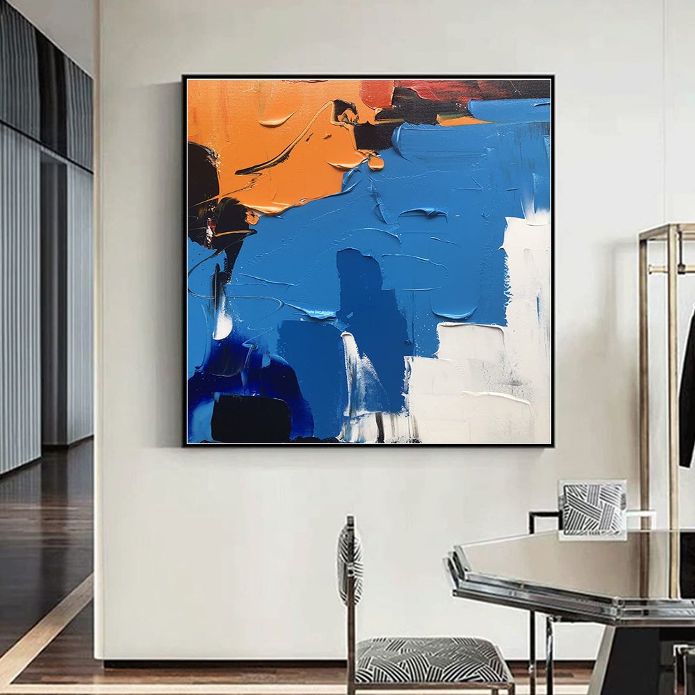 100% Hand-Painted Original Art Oil PaintingTextured Art,Acrylic Abstract Painting,Textured Painting Office Wall Decor, 20X20 Frameless Unstretched Painting