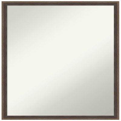 Amanti Art Brown Wall Mirror 25x19 Hardwood Wedge Mocha Rectangle Bathroom Mirror for Wall Decor Living Room, Medium Modern Wood Frame, Hangs Horizonally and Vertically, Bathroom Decor, Non-Beveled