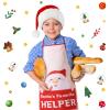 4 Pieces Kids Christmas Apron Cute Children Chef Apron Adjustable Kids Aprons for Girls Boys Toddler Snowman Deer Gingerbread Santa Apron for Kitchen Cooking Baking Crafting Painting Party Supplies view 2