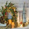 Boston International Christmas Wreath for Front Door and Wall Winter Holiday Decorations, 24-Inches, Sparkle Gold Laurel Festive view 3