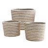 47th & Main Striped Seagrass Woven Storage Baskets, Set of 3, Cream/Natural view 1