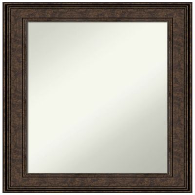 Amanti Art Bronze Wall Mirror 30x24 Ridge Bronze Rectangle Bathroom Mirror for Wall Decor Living Room, Medium Traditional Frame, Hangs Horizonally and Vertically, Bathroom Decor, Non-Beveled Edge