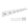AJLTPA Coat Rack Wall Mount, White Coat Hooks Screw in, Stainless Steel Door Hooks for Hanging Hat Towels Clothes, Hook Rail with 8 Round Hangers (White, 8 Hooks) view 1
