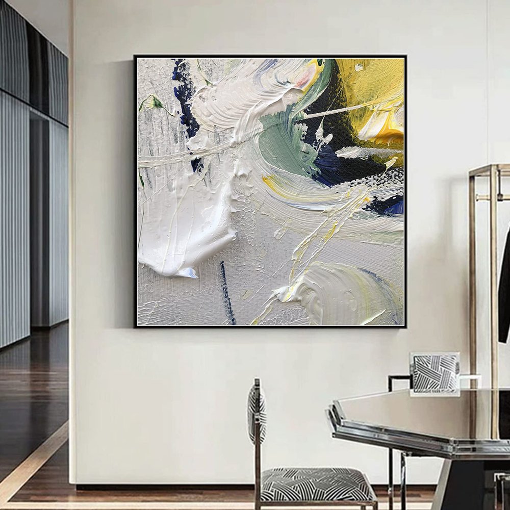 100% Hand-Painted Original Art Oil PaintingOriginal Art,Minimalist Painting,Large Abstract Oil Painting on Canvas, 20X20 Frameless Unstretched Painting