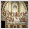 wall26 Framed Canvas Print Wall Art The School of Athens by Raphael People Historic Illustrations Fine Art Traditional Scenic Colorful Dark for Living Room, Bedroom, Office - 16"x24" White view 1