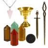 Healing Energy Crystal Chakra Crystal 9Pcs Crystal Sword Grail Crystal Hexagonal Prism Kit for Beginners Reiki Yoga Meditation Spiritual Crystal Healing view 1