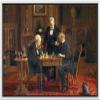 wall26 - The Chess Players by Thomas Eakins - Framed Canvas Print Wall Art Famous Painting Reproduction - 16"x24" White view 1