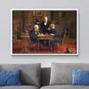 wall26 - The Chess Players by Thomas Eakins - Framed Canvas Print Wall Art Famous Painting Reproduction - 16"x24" White view 2