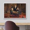 wall26 - The Chess Players by Thomas Eakins - Framed Canvas Print Wall Art Famous Painting Reproduction - 16"x24" White view 3