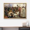 wall26 - Reply of The Zaporozhian Cossacks to Sultan Mehmed IV of The Ottoman Turkey Empire by Ilya Repin - Framed Canvas Print Wall Art Famous Painting Reproduction - 16"x24" Natural view 3