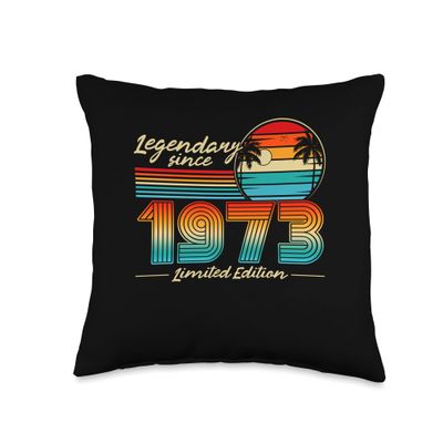 49 Birthday Legendary Since 1973 Throw Pillow