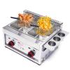 Commercial Gas Deep Fryer 12L Countertop Stainless Steel Dual Tank Kitchen Frying Machine w/2 Removable Baskets & Lid, Double Fryer for French Fries Turkey Donuts Home Kitchen Restaurant view 1
