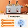 Commercial Gas Deep Fryer 12L Countertop Stainless Steel Dual Tank Kitchen Frying Machine w/2 Removable Baskets & Lid, Double Fryer for French Fries Turkey Donuts Home Kitchen Restaurant view 3