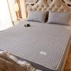 Foldable Cooling Mat with Pillowcase,Summer Latex Ice Silk Printed Mattress,Comfortably Cool Bed Cover for Summer Bedding Air Conditioned Mat-Grey 180x200cm(71x79inch) view 1