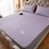 Foldable Cooling Mat with Pillowcase,Summer Latex Ice Silk Printed Mattress,Comfortably Cool Bed Cover for Summer Bedding Air Conditioned Mat-Purple 180x200cm(71x79inch) view 1