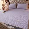 Foldable Cooling Mat with Pillowcase,Summer Latex Ice Silk Printed Mattress,Comfortably Cool Bed Cover for Summer Bedding Air Conditioned Mat-Purple 180x200cm(71x79inch) view 2
