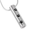 SHEIL Dog/Cat Paw Print Cylinder Cremation Jewelry for Pet Memorial Urn Neckalace Hold Ashes Keepsake Pendant,2 view 1
