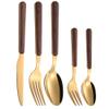 20 Piece Silverware Set for 4,Wooden Handle Stainless Steel Flatware Cutlery Set Utensils for Home Kitchen Restaurant Wedding, Spoons Forks Knifes Utensils Tableware view 1