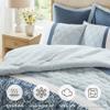 510 DESIGN Luxe Quilted Comforter Set Modern Transitional Design, All Season Down Alternative Warm Bedding Matching Shams, Bedskirt, Decorative Pillow, King, Shawnee Scrollwork Blue view 3