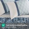 510 DESIGN Luxe Quilted Comforter Set Modern Transitional Design, All Season Down Alternative Warm Bedding Matching Shams, Bedskirt, Decorative Pillow, King, Shawnee Scrollwork Blue view 4