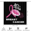 Lets Tackle Breast Cancer Shower Curtain Sets with Non-Slip Rugs 4 Piece Bathroom Sets Toilet Lid Cover Bath Mat Decor Accessories view 2