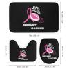 Lets Tackle Breast Cancer Shower Curtain Sets with Non-Slip Rugs 4 Piece Bathroom Sets Toilet Lid Cover Bath Mat Decor Accessories view 3