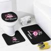 Lets Tackle Breast Cancer Shower Curtain Sets with Non-Slip Rugs 4 Piece Bathroom Sets Toilet Lid Cover Bath Mat Decor Accessories view 4