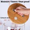 Aocay Rice Dispenser Glass with Wooden Stand, Home Cereal Dispenser Jars for Kitchen Flour Sugar Grain Ground, Food Storage Container Set, Fits Your Pantry(Color:7.5L) view 3
