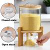 Aocay Rice Dispenser Glass with Wooden Stand, Home Cereal Dispenser Jars for Kitchen Flour Sugar Grain Ground, Food Storage Container Set, Fits Your Pantry(Color:7.5L) view 4