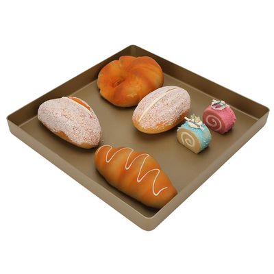 11X11X1.2in Baking Oven Tray Non Stick Square Baking Pan Non Stick Coating Cooking and Roasting Bakeware for Oven Roasting Meat Bread Battenberg Pizzas Pastries(Golden)