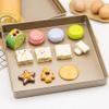11X11X1.2in Baking Oven Tray Non Stick Square Baking Pan Non Stick Coating Cooking and Roasting Bakeware for Oven Roasting Meat Bread Battenberg Pizzas Pastries(Golden) view 3