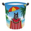 MALIHONG Collapsible Laundry Basket with Handle Summer Watermelon Cute Norwegian Elkhound Dog Print Storage Laundry Hamper Toy Organizer Foldable Washing Bin Dirty Clothes Laundry Bag for Bedroom view 1