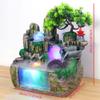 11.81INCH Indoor Water Fountain Rockery Ornaments, Atomizing Rockery Water Fountain Desktop, Chinese Fengshui LED Lamp Waterfall Includes Tower for Home Office view 2