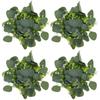 ABOOFAN 4pcs Taper Candle Ring Wreaths Mini Eucalyptus Wreath Small Candle Holder Rings Decorative Glass Tealight Candle Holder for Holiday Party Table Decor Green view 1