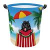 MALIHONG Collapsible Laundry Basket with Handle Summer Watermelon Cute Portuguese Water Dog Print Storage Laundry Hamper Toy Organizer Foldable Washing Bin Dirty Clothes Laundry Bag for Bedroom view 1