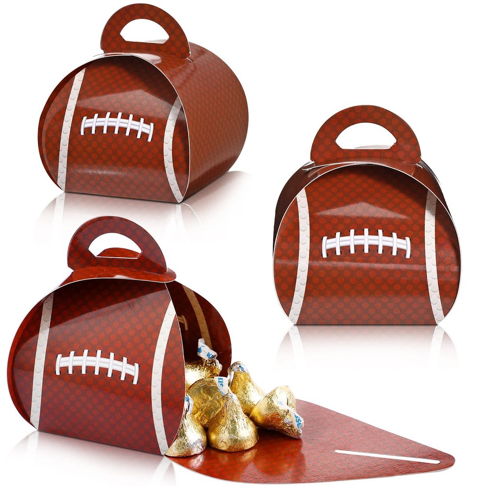 TaoBary 36 Pack Football Treat Boxes Football Goodie Boxes 3 x 3 x 3.5 Inches Sports Party Favors for Sports Theme Birthday Party Supplies Gift
